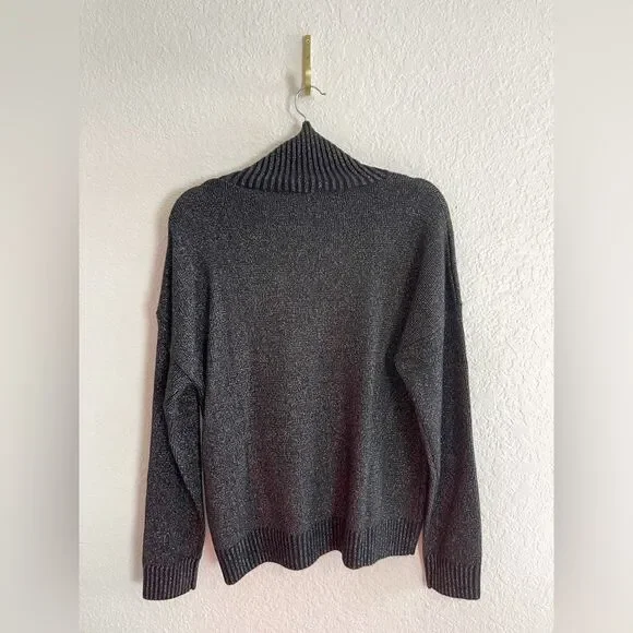 The Kooples button-shoulder metallic black turtleneck sweater NWT - Picture 6 of 12